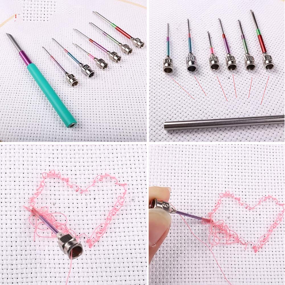 8 Pcs Felting Punch Needles,Embroidery Stitching Punch Needle,Embroidery  Poking Cross Stitch Tools Crochet Knitting Needle Art Handmaking Sewing  Needles with 4 Colors Thread – Mayboos
